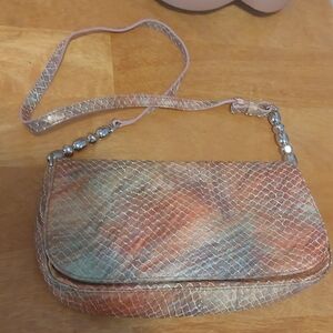 Danier Italian Leather Snakeprint Pattern Small Bag Purse